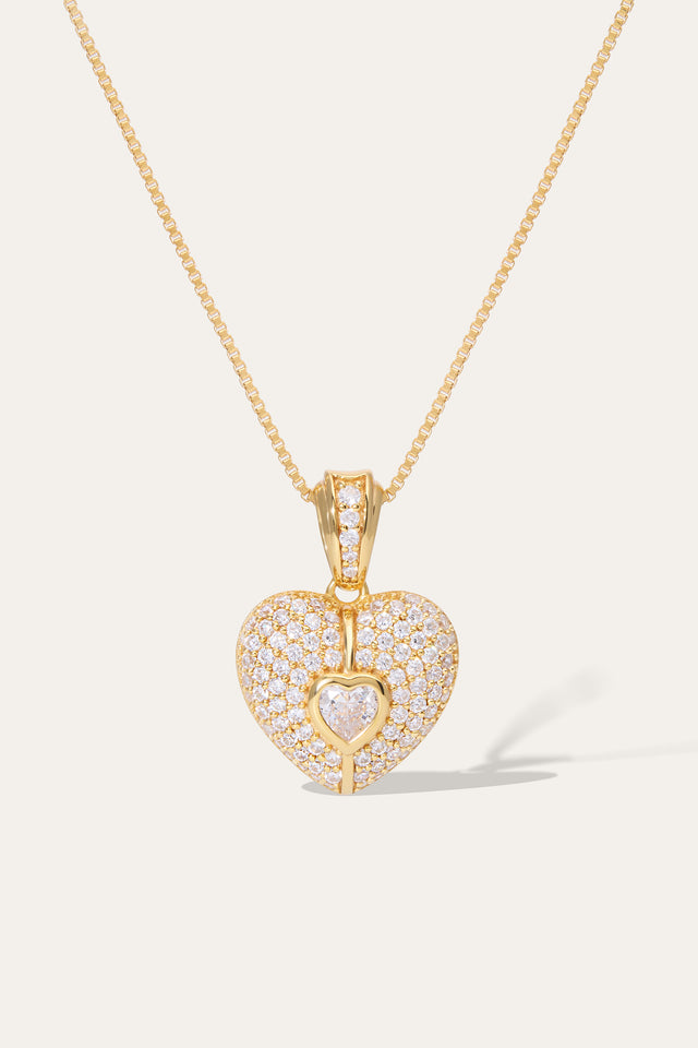 Cuore Pave Gold Vermeil Necklace