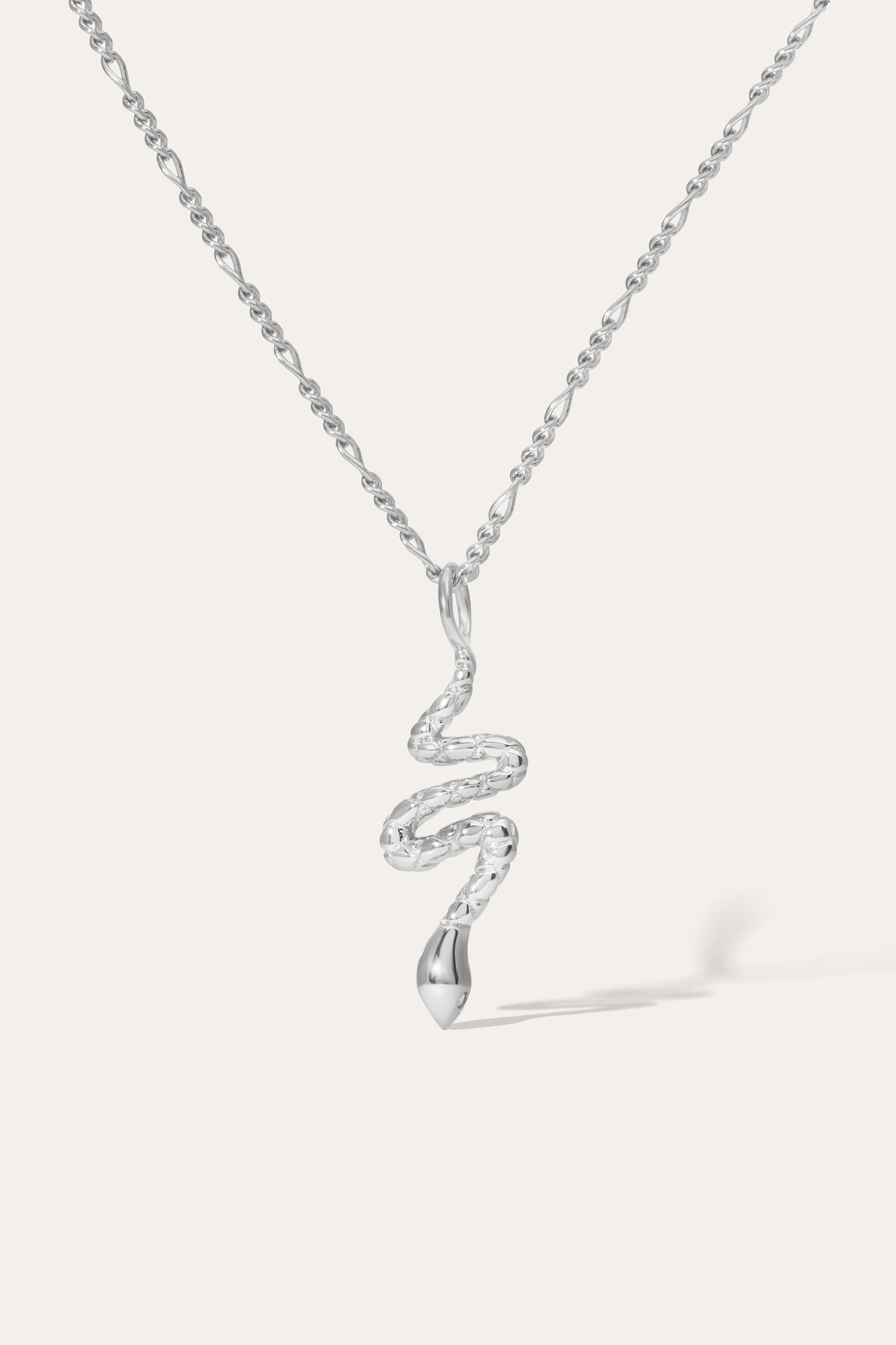 Medium Snake Silver Necklace Hypoallergenic Jewelry Galleria Armadoro
