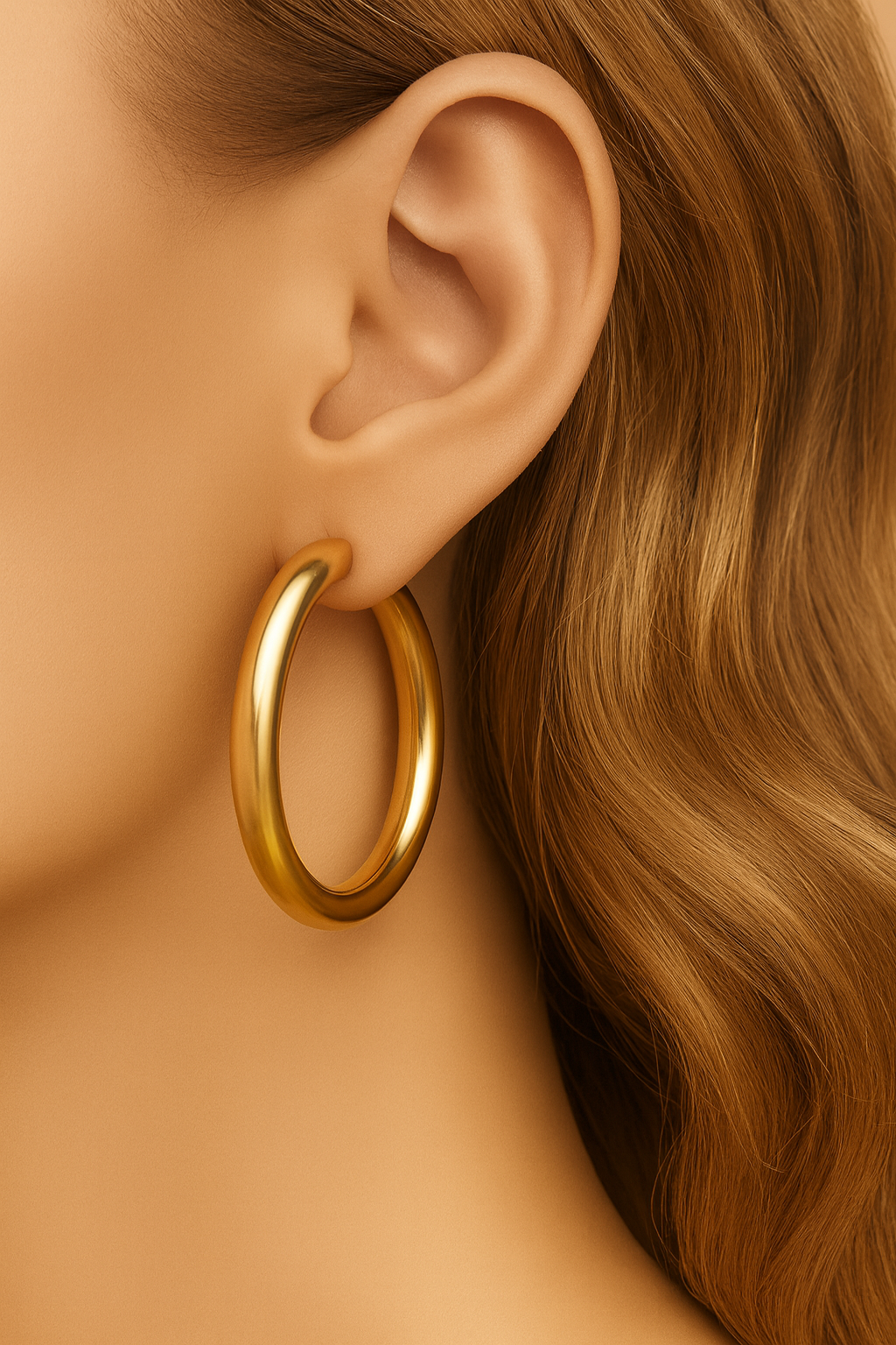 Bella 5 cm gold vermeil hoops