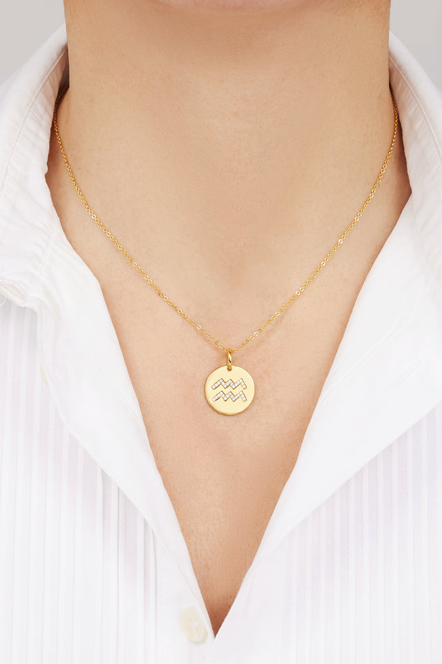 Aquarius gold vermeil necklace