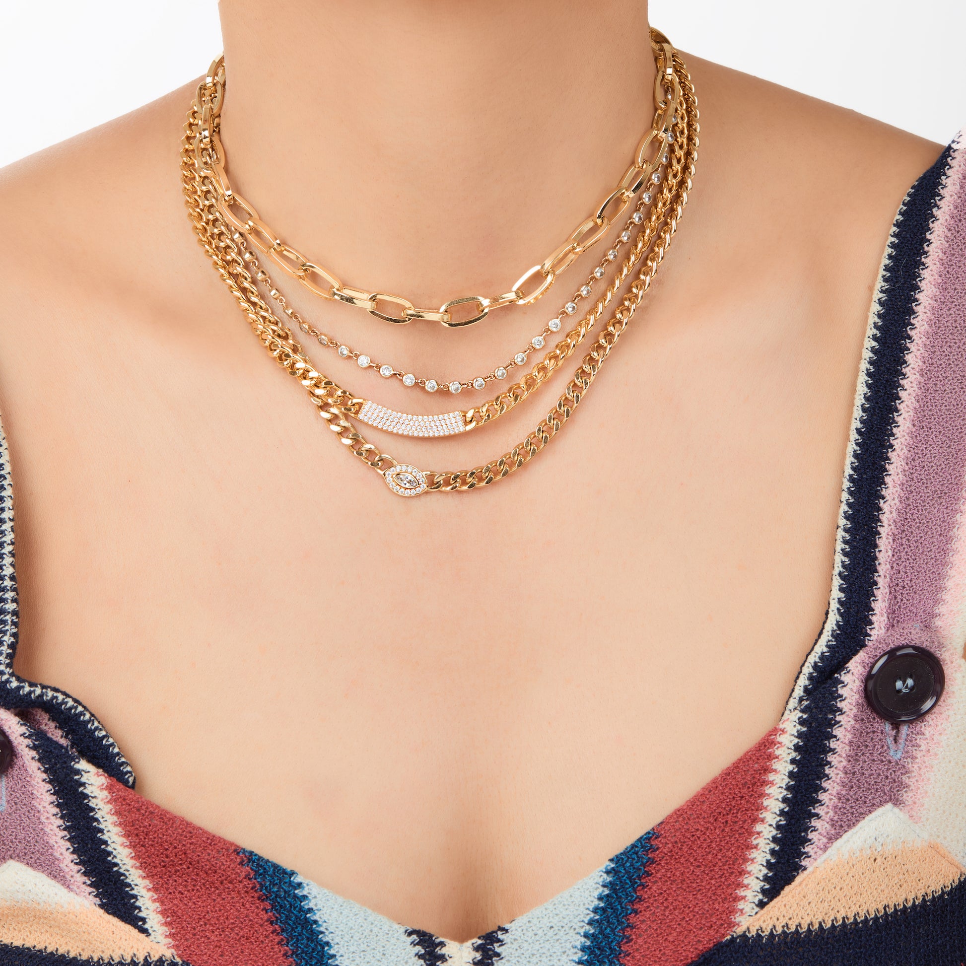 Cara gold plated chain necklace