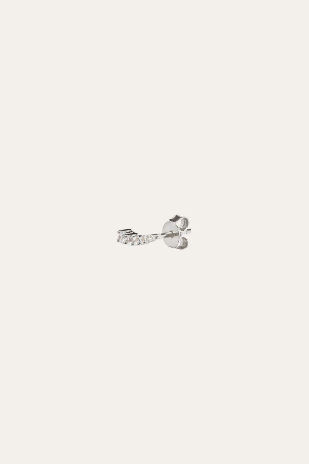 Croissant sterling silver stud earring