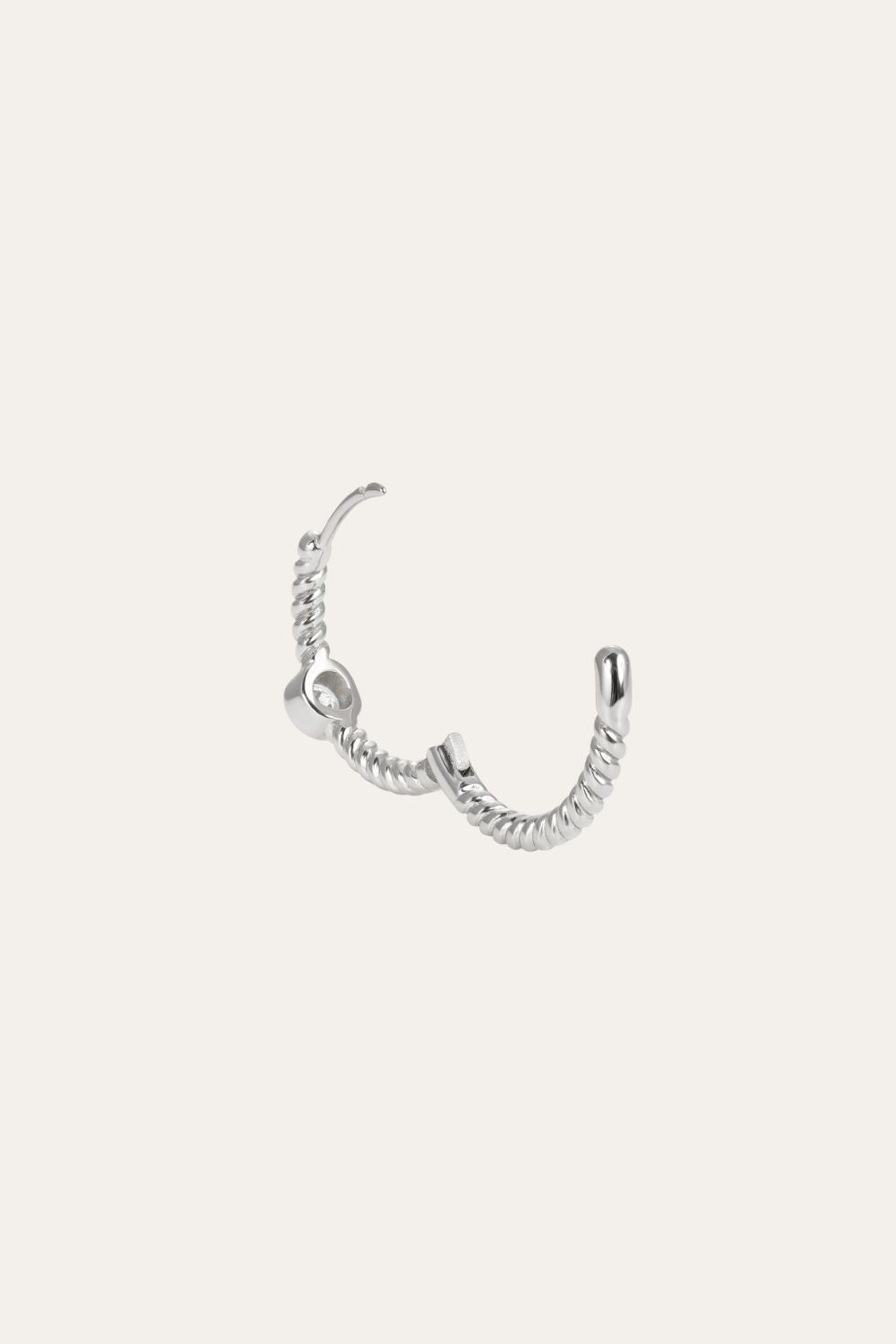 Speira 18mm round cz sterling silver mini hoop