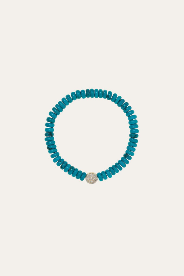 6,4 mm turquoise bead bracelet