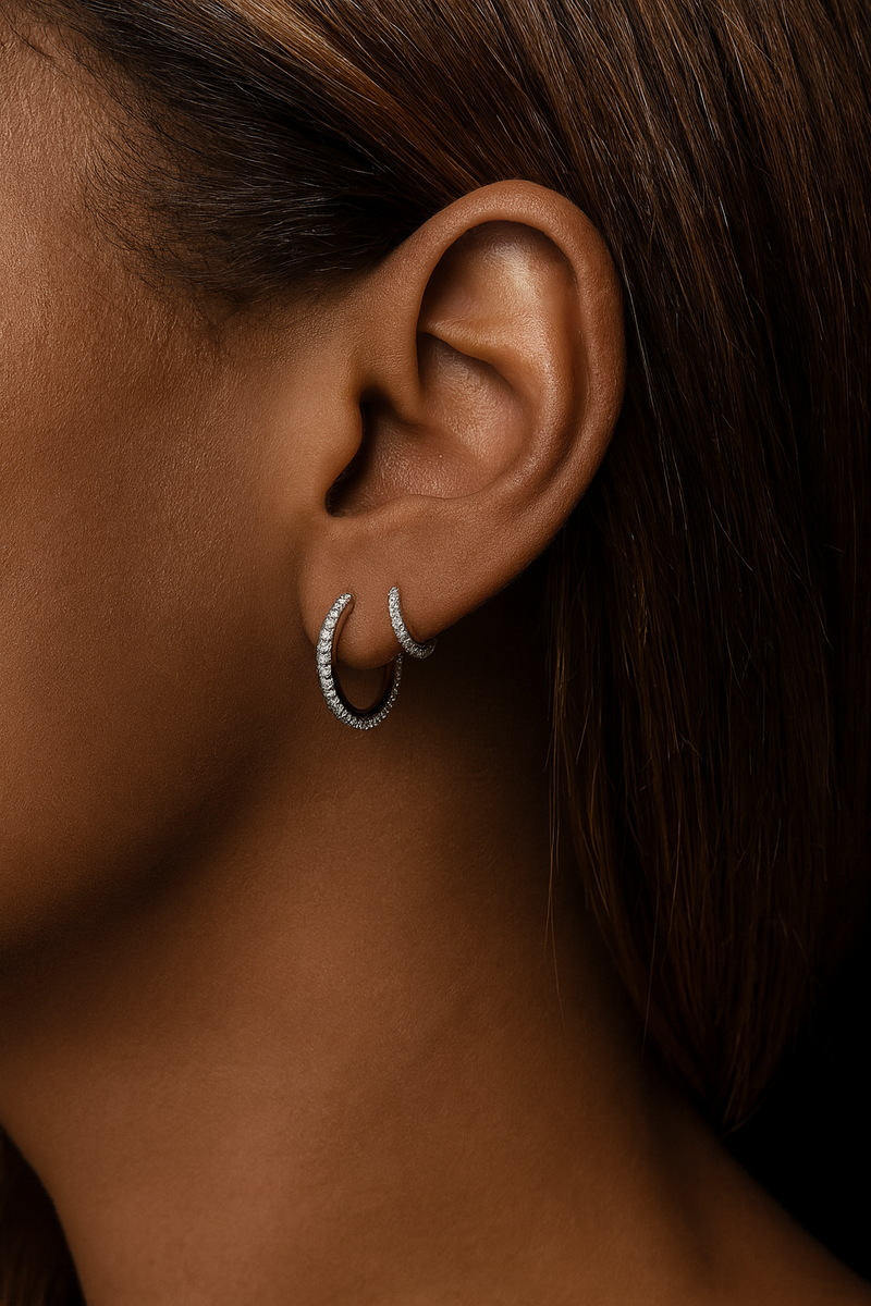 11 mm sterling silver huggie MODEL