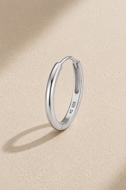 12.5mm Silver Huggie Earring