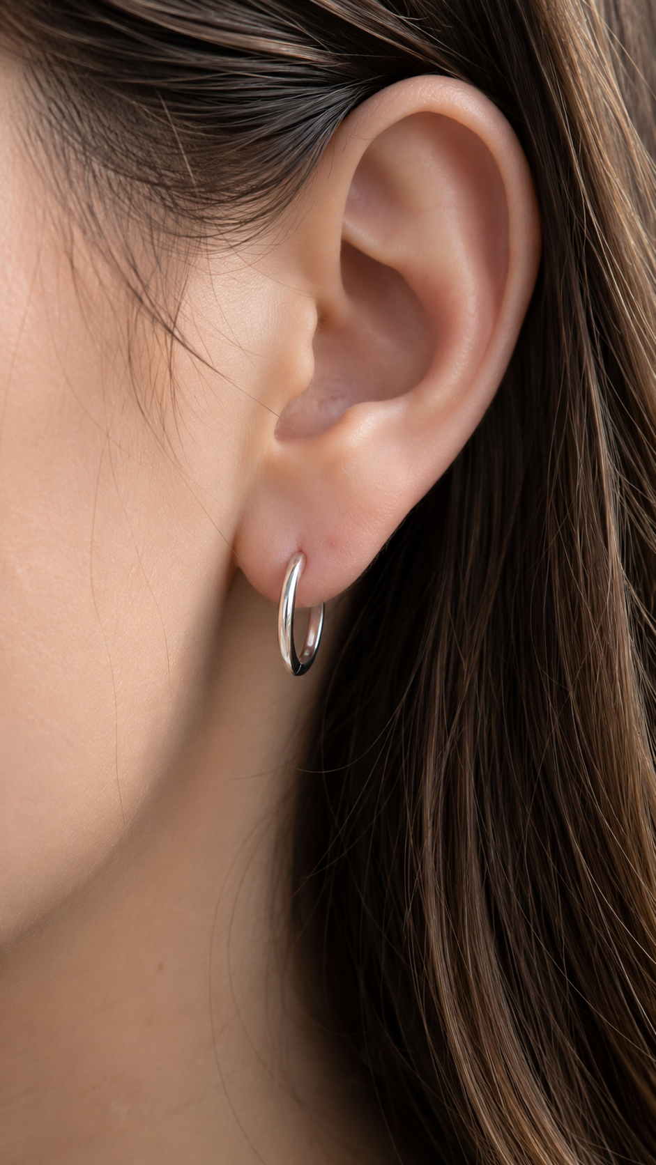 12.5mm Silver Huggie Earring