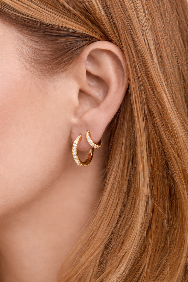 12,5 mm gold vermeil huggie