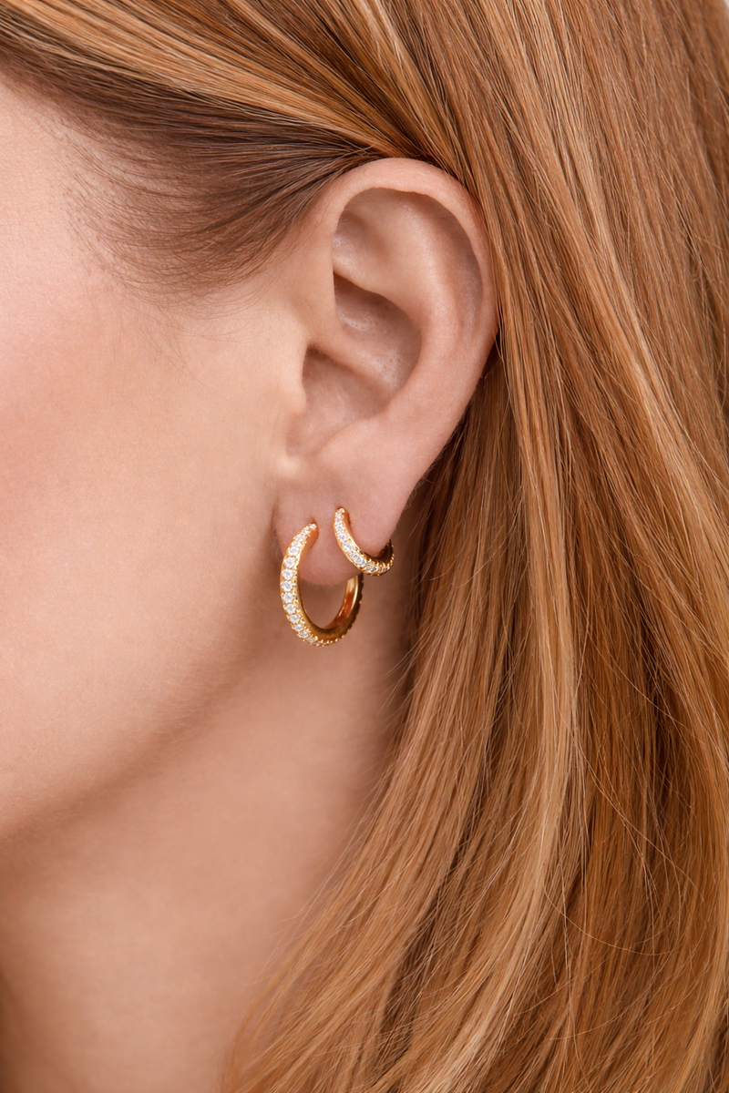 12,5 mm gold vermeil huggie