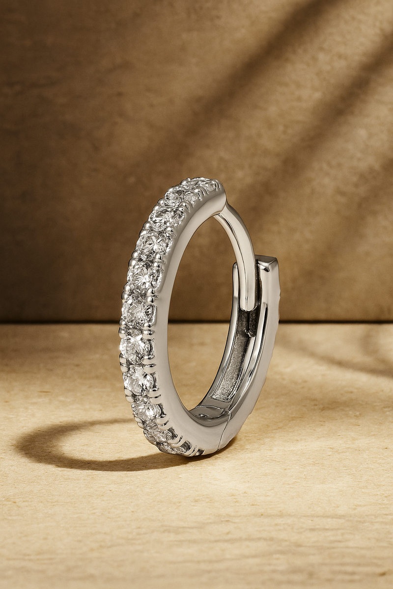 12,5 mm sterling silver huggie