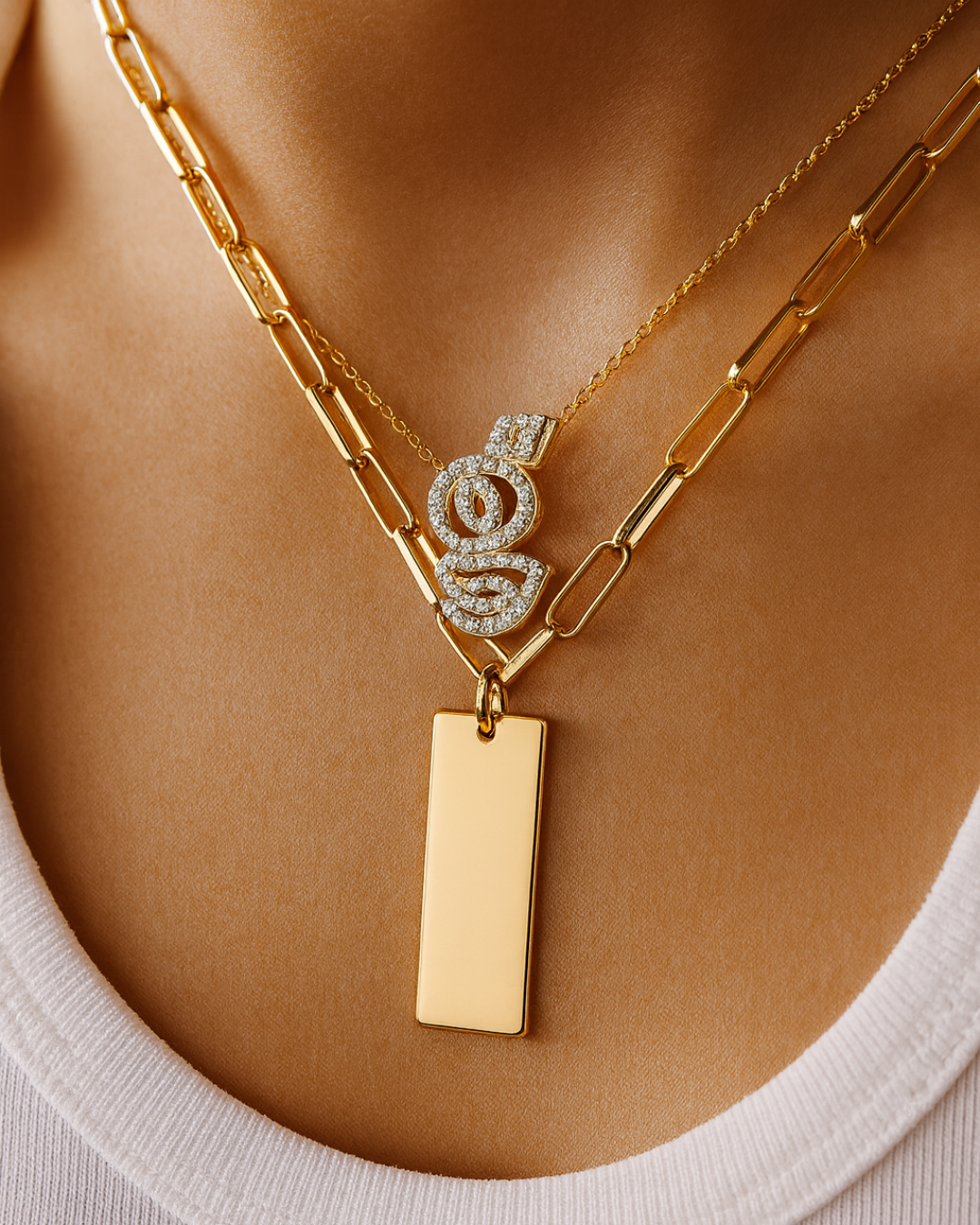 Medium gold vermeil Dog Tag