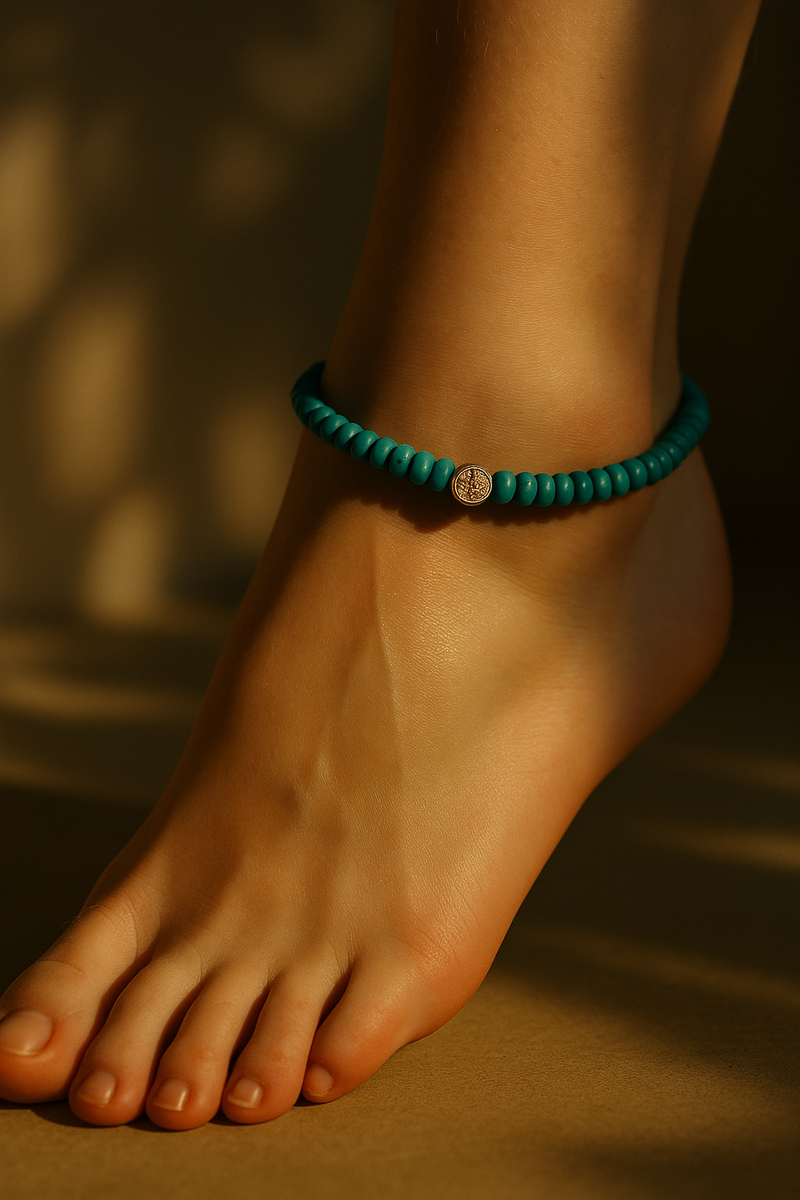 8,3 mm turquoise anklet