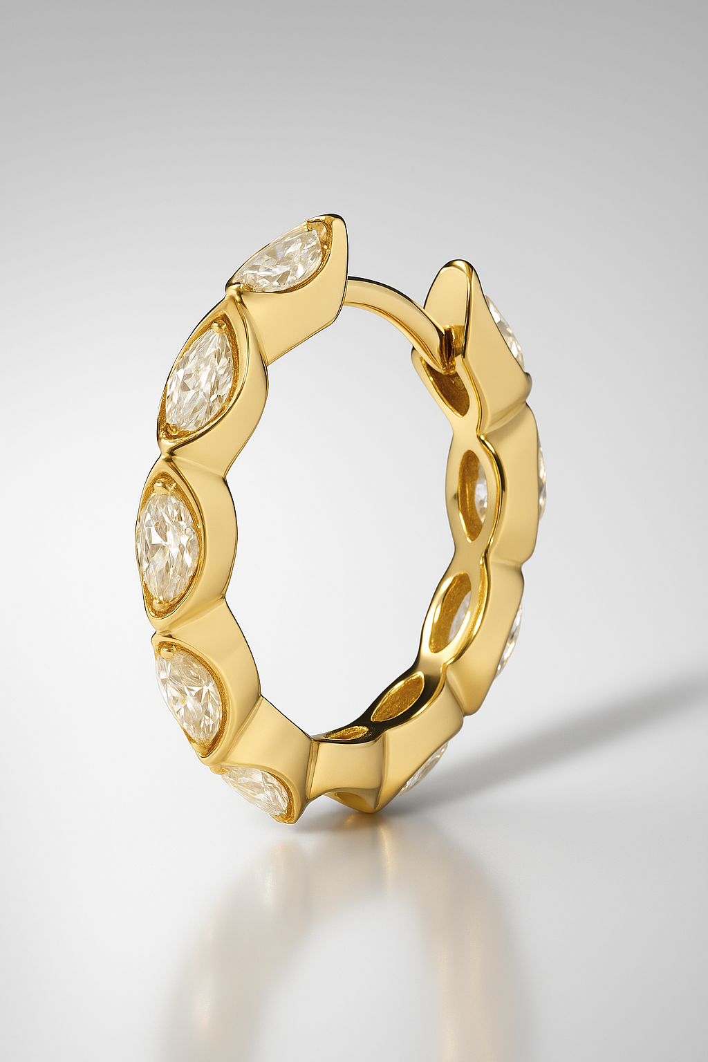 Tasha marquise 12.5mm gold vermeil huggie