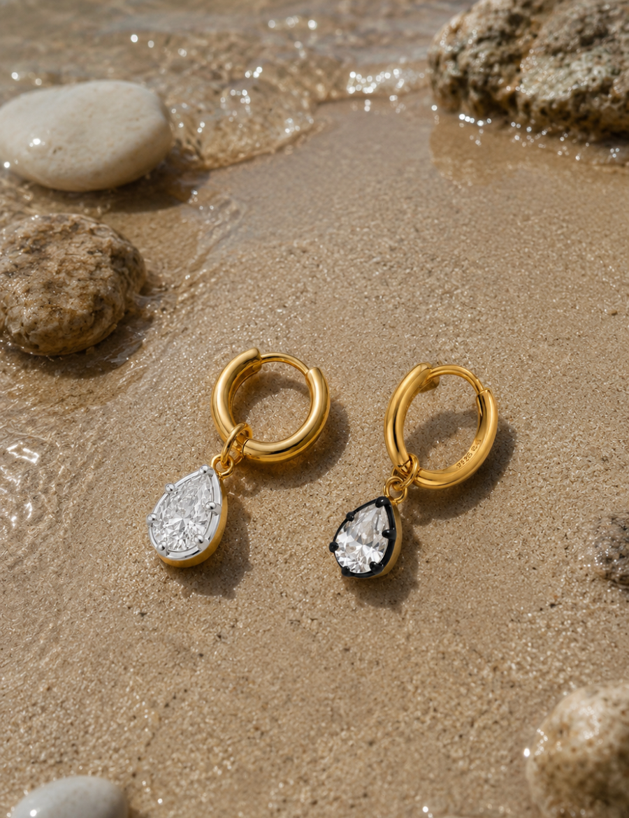 Summer jewellery flat lay