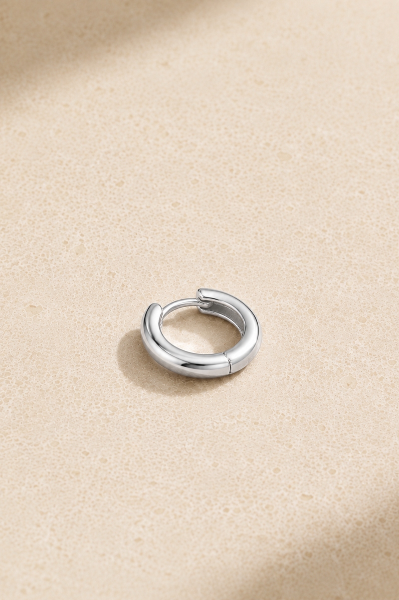 6.5mm Silver Huggie Earring