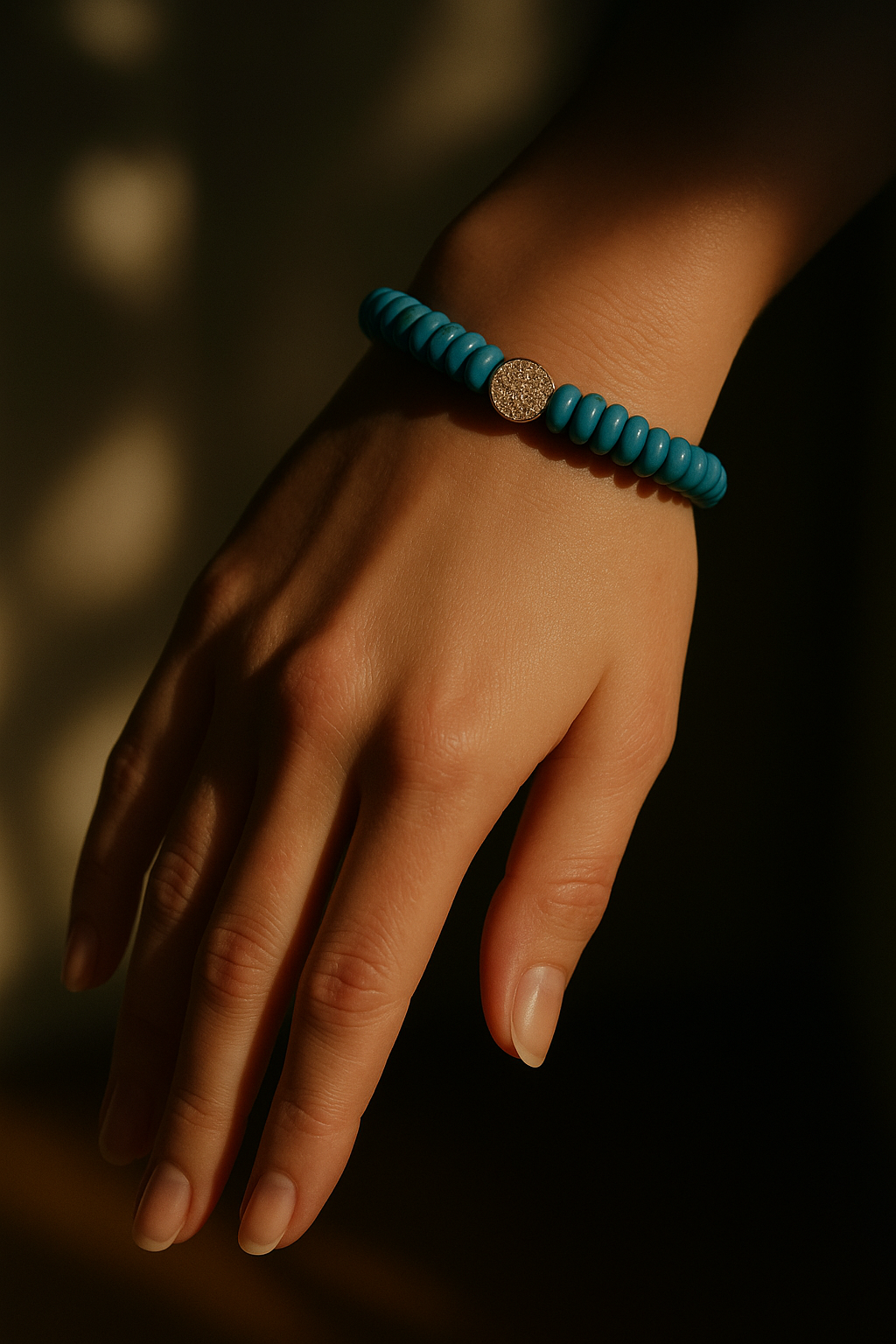 6,4 mm turquoise bead bracelet MDEL