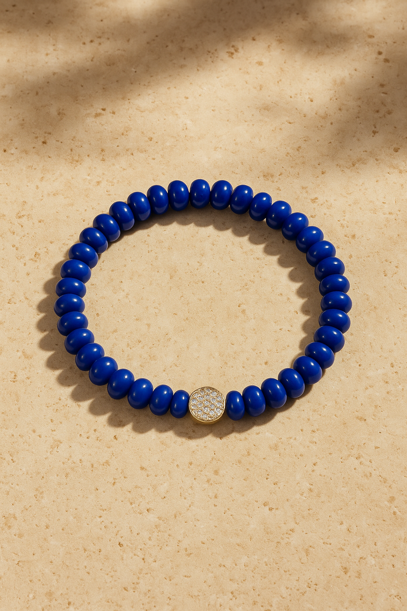 6,5 mm lapis bead bracelet