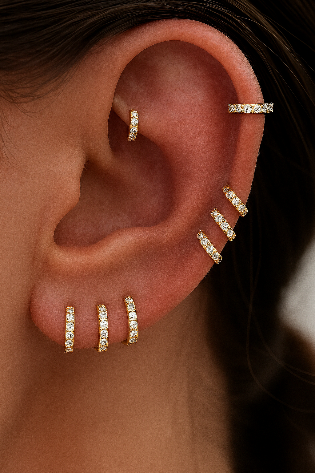 6,5mm gold vermeil huggie stackd ear