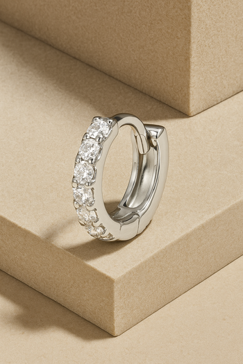 6,5mm sterling silver huggie