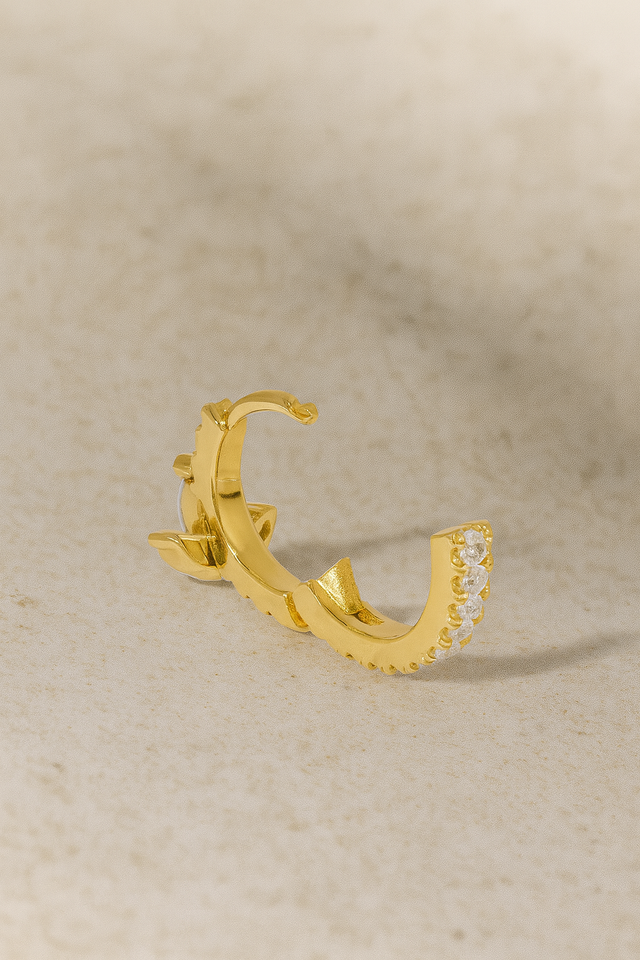 8.5mm lotus gold vermeil huggie