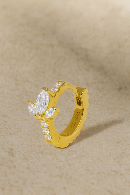 8.5mm lotus gold vermeil huggie