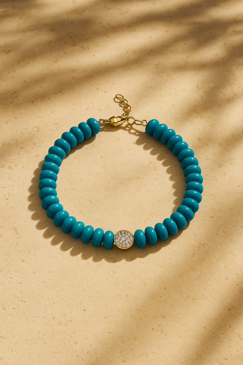 8,3 mm turquoise anklet