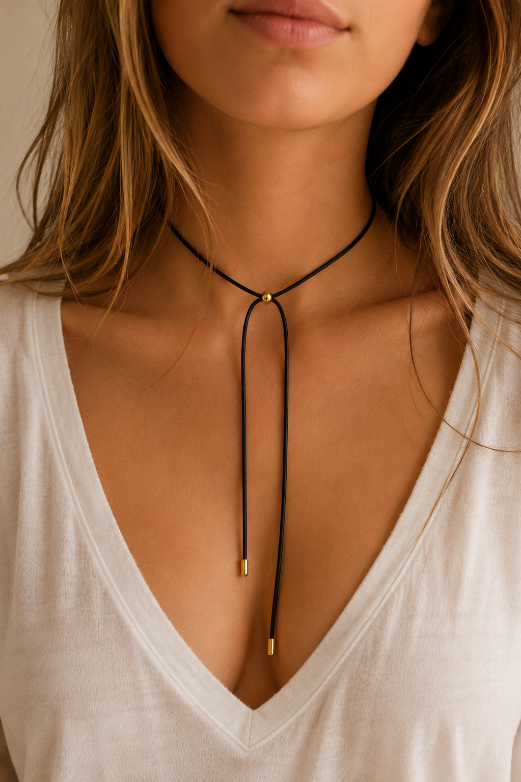 Adjustable Gold Cord Necklace