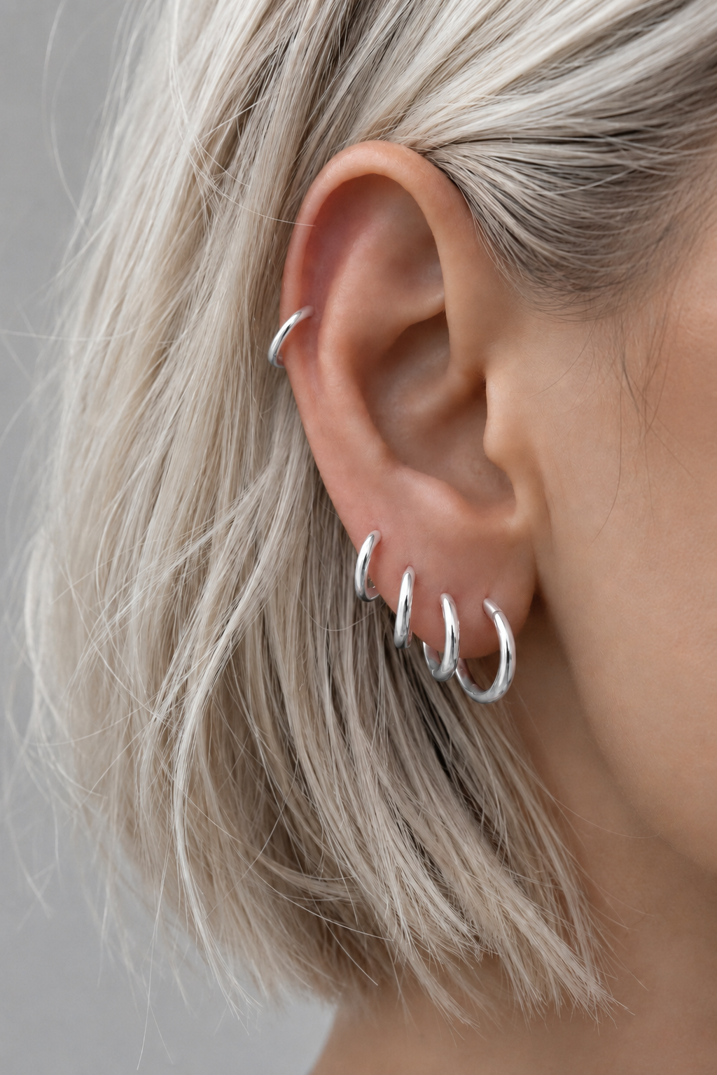 12.5mm Silver Huggie Earring