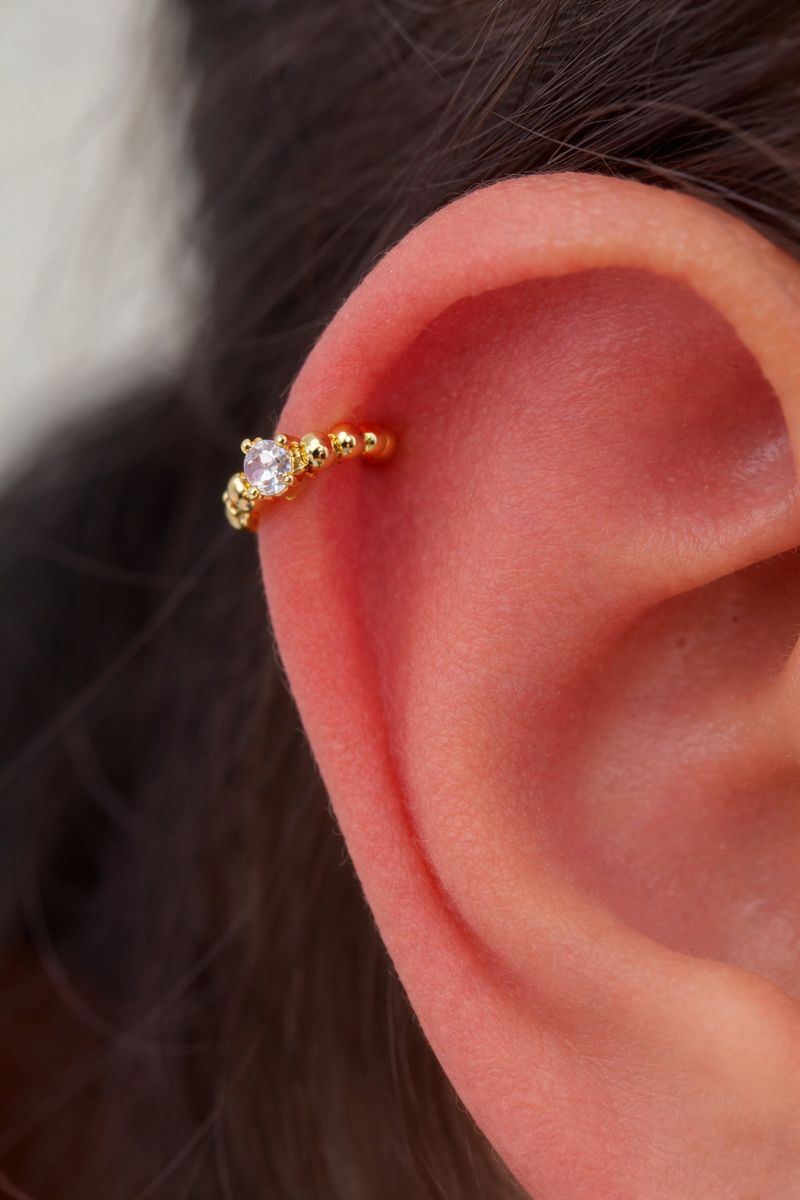 Bubbles 6.5mm Gold Vermeil Huggie