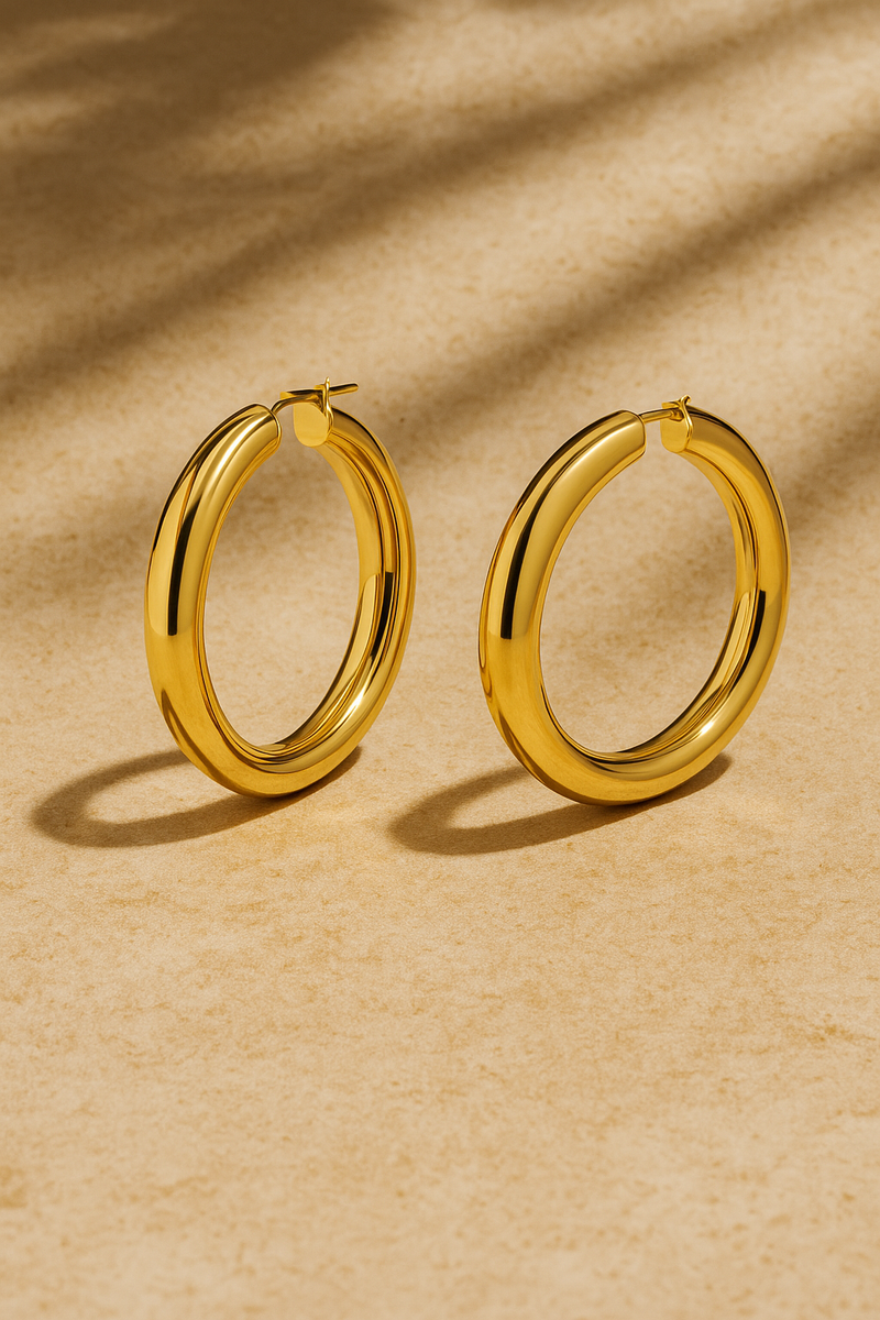 Bella 5 cm gold vermeil hoops