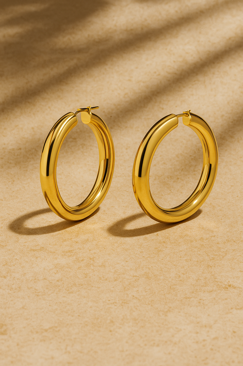 Bella 5 cm gold vermeil hoops