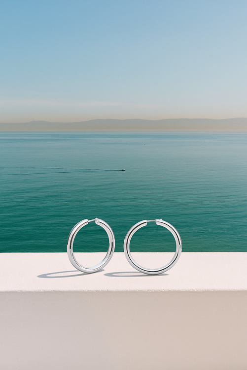 Bella 5 cm sterling silver hoops summer 