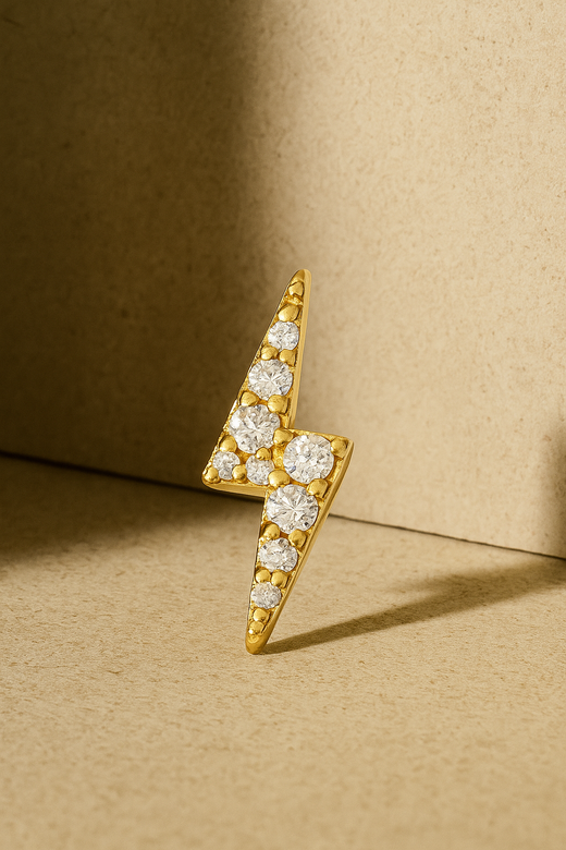 Bolt gold vermeil stud (ball screw)