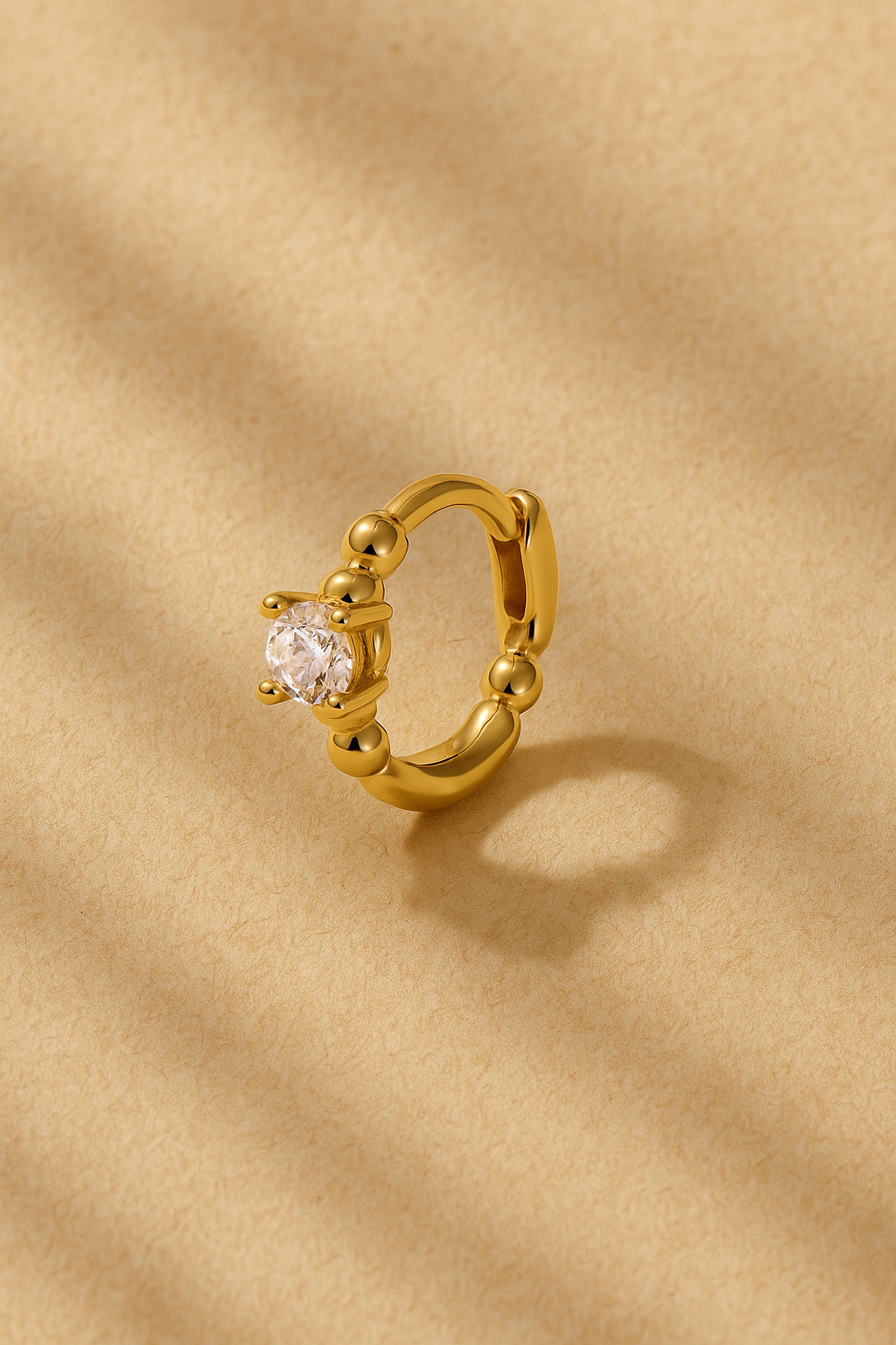 Bubbles 6.5mm Gold Vermeil Huggie