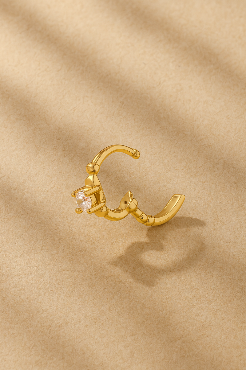 Bubbles 6.5mm Gold Vermeil Huggie back