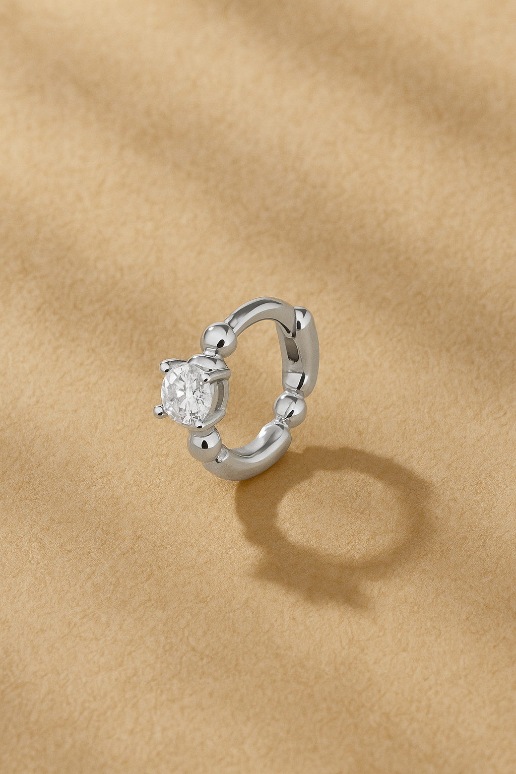 Bubbles 6.5mm  Sterling Silver Huggie