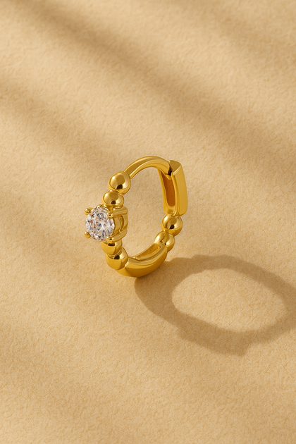 Bubbles 8.5mm Gold Vermeil Huggie