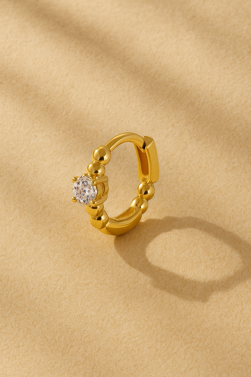 Bubbles 8.5mm Gold Vermeil Huggie