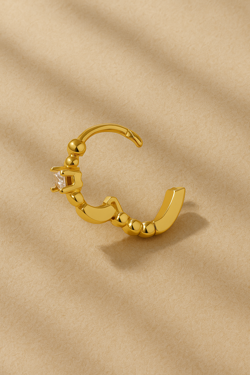 Bubbles 8.5mm Gold Vermeil Huggie back