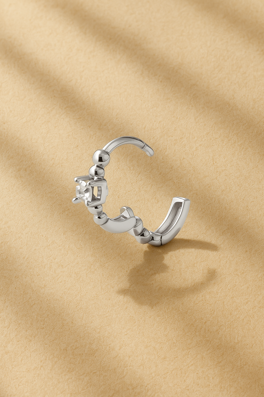 Bubbles 8.5mm Sterling Silver Huggie open