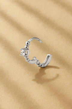 Bubbles 8.5mm Sterling Silver Huggie open
