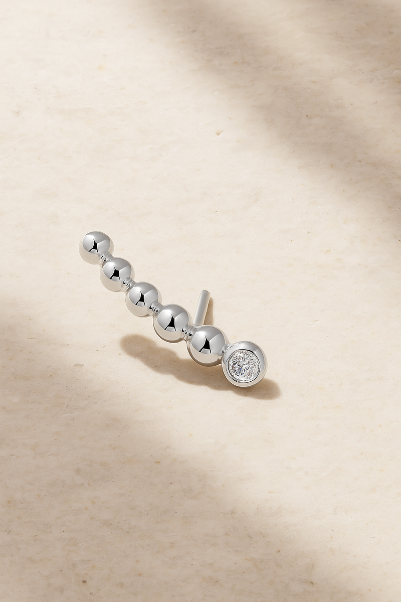 Bubbles Sterling Silver Ear Climber