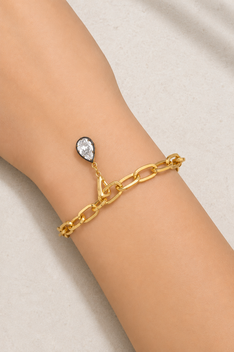 Cara Chunky Bracelet / Anklet & Vittoria Black Charm