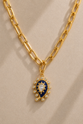 Cara Chain & Lapis Paisley Evil Eye Charm