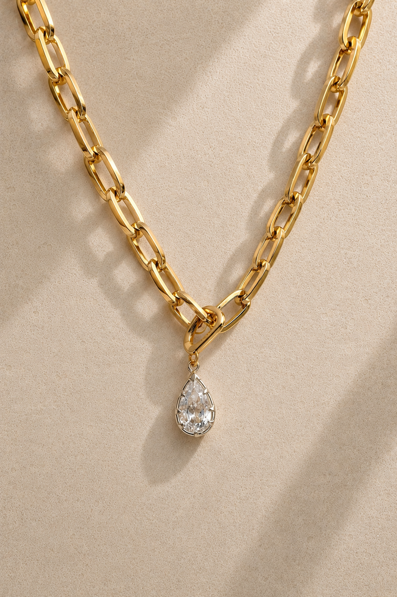 Cara Chain & Vittoria Silver & Gold Charm