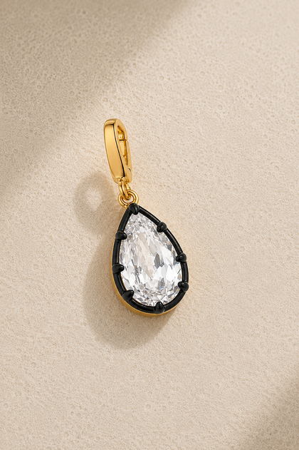 Vittoria Hook Charm Gold & Black Rhodium