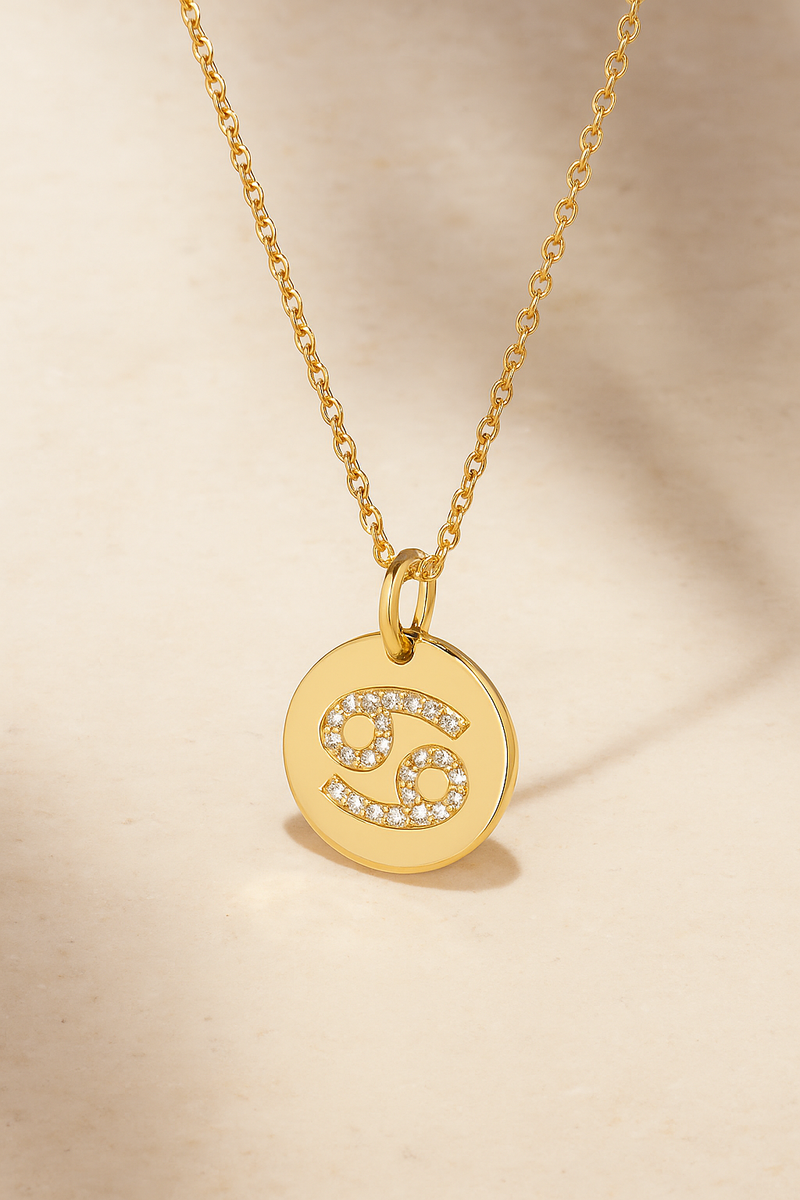 Cancer gold vermeil necklace