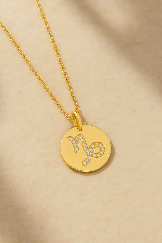 Capricorn gold vermeil necklace