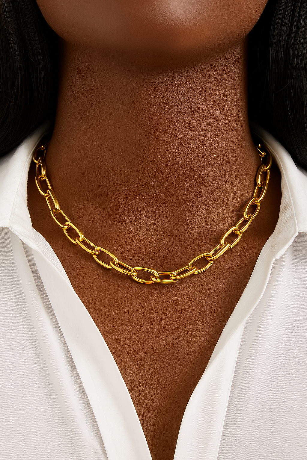 Cara gold plated chain necklace