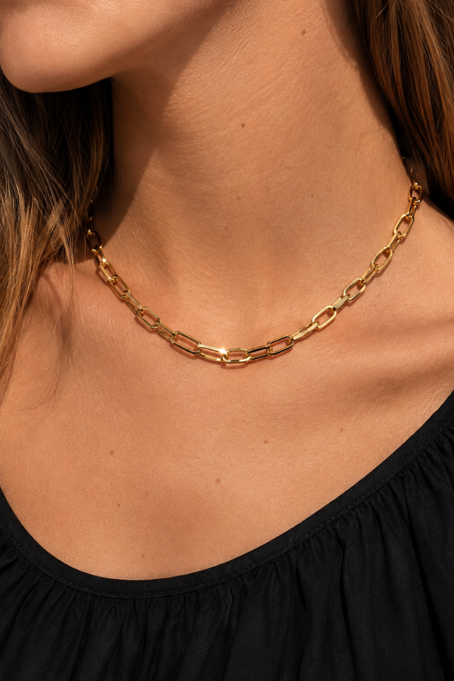 Cara gold plated chain necklace
